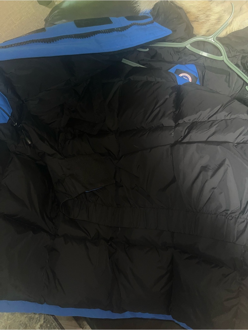 Canada Goose Black Jacket with Blue Trim Men's Down Parka